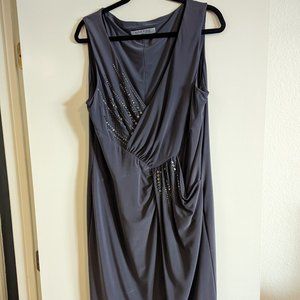 Anne Klein Gray Beaded Sheath dress